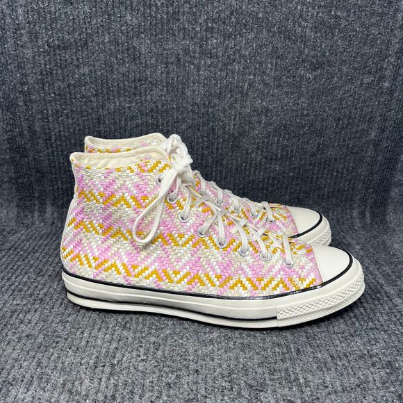 Converse‎ Chuck 70 Hi Culture Weave Pink White Yellow Casual Sneakers Mens 11.5